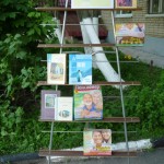 Выставка-книг-перед-входом-в-библиотеку